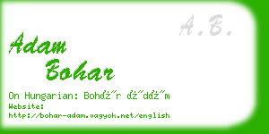 adam bohar business card